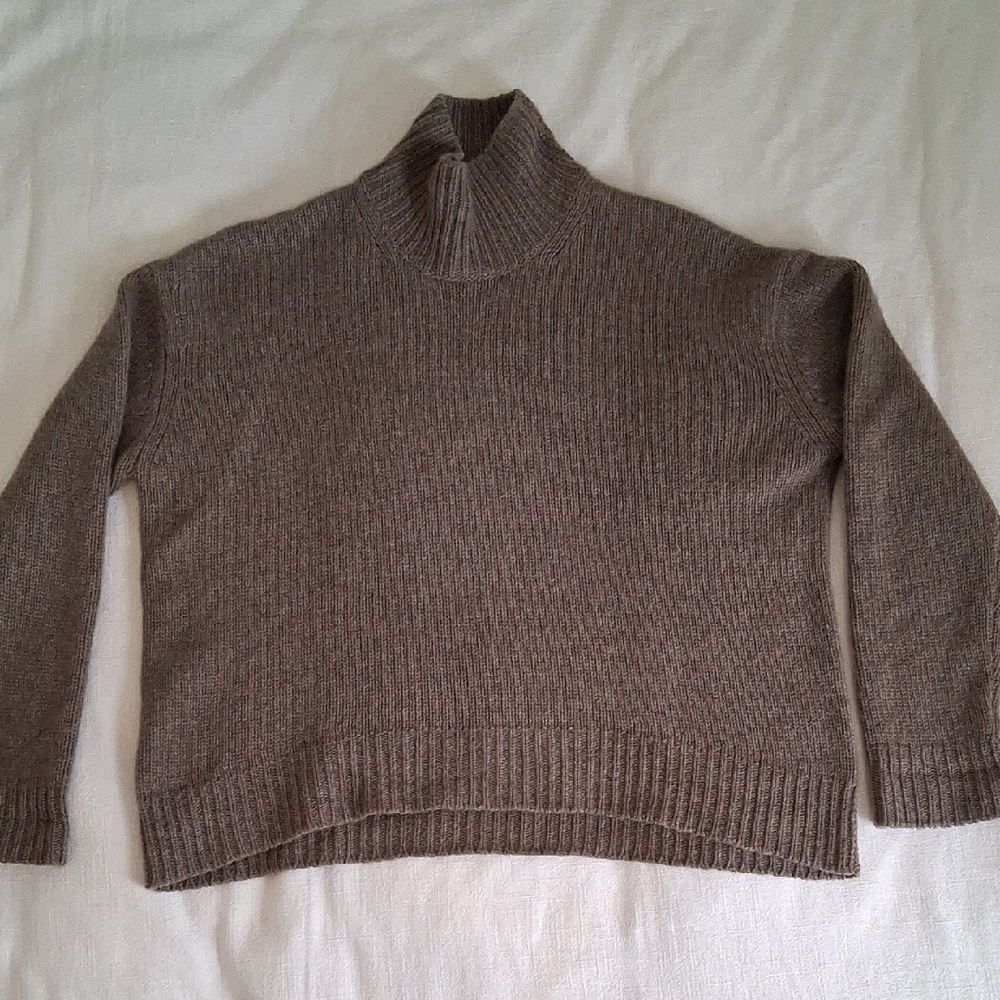Classic Brown Turtleneck Sweater - Women